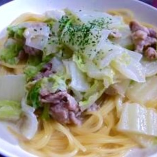 あるもので＊白菜と豚肉のあっさりスープパスタ